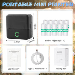 Mini Portable Bluetooth Thermal Printer | Inkless Pocket Sticker & Photo Printer for Notes, Lists & DIY Art