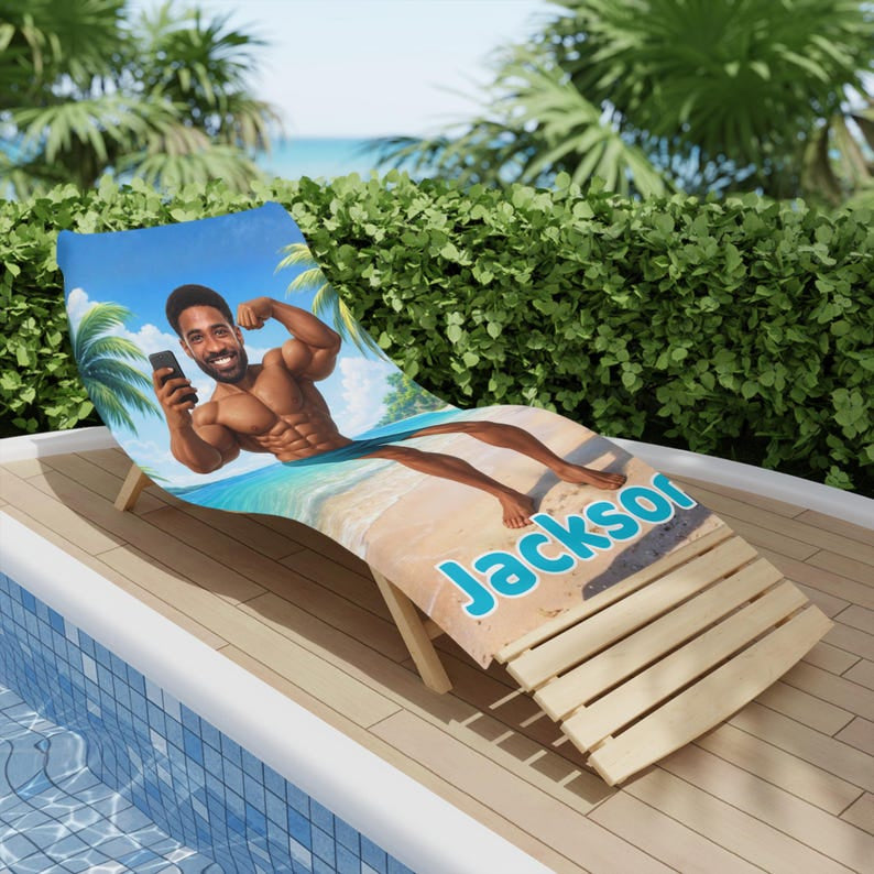 Personalized Muscle Beach Towel with Face and Name, Funny Gym Gift, Bachelor Party Gifts.