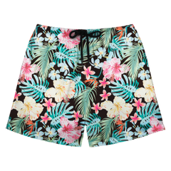 Custom Photo Hawaiian Shorts – Personalized Blue Orchid & Lush Monstera Leaf Shorts – Unique DIY Tropical Island Holiday Gift