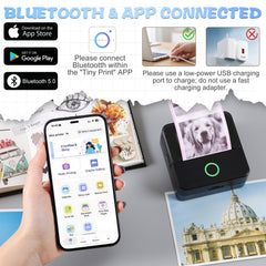 Mini Portable Bluetooth Thermal Printer | Inkless Pocket Sticker & Photo Printer for Notes, Lists & DIY Art