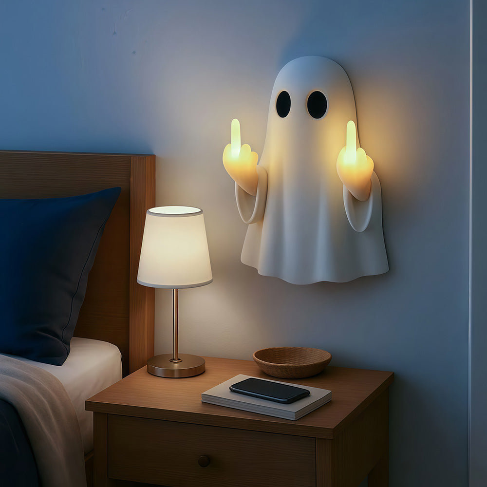 Halloween Ghost Night Light - Middle Finger Illuminated Hanging Pendant Lamp