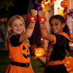 Halloween glowing spider lantern, eye-shaped candles, skull wristbands, handbands lights