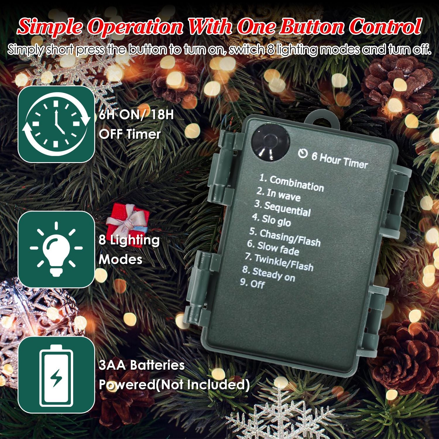 2Pcs Solar Powered Lighted Christmas Tree Urn Filler With Light Artificial Xmas Trees Light with Berries Decor Balls LED Pathway Pine Tree IP44 Waterp
