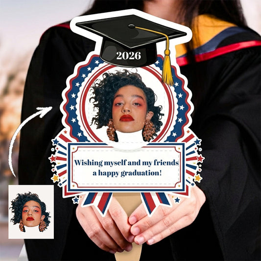 Custom Vintage Student Photo Graduation Gift - Personalized Graduation Fan