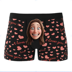 Custom Photo Boxers for Men - Put Her Face on His Underwear - Funny Anniversary, Birthday or Valentine's Day Gift for Him