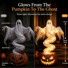 Rotating Ghost Pumpkin Patio Lamp - Perfect for adding a touch of spooky atmosphere to your outdoor space