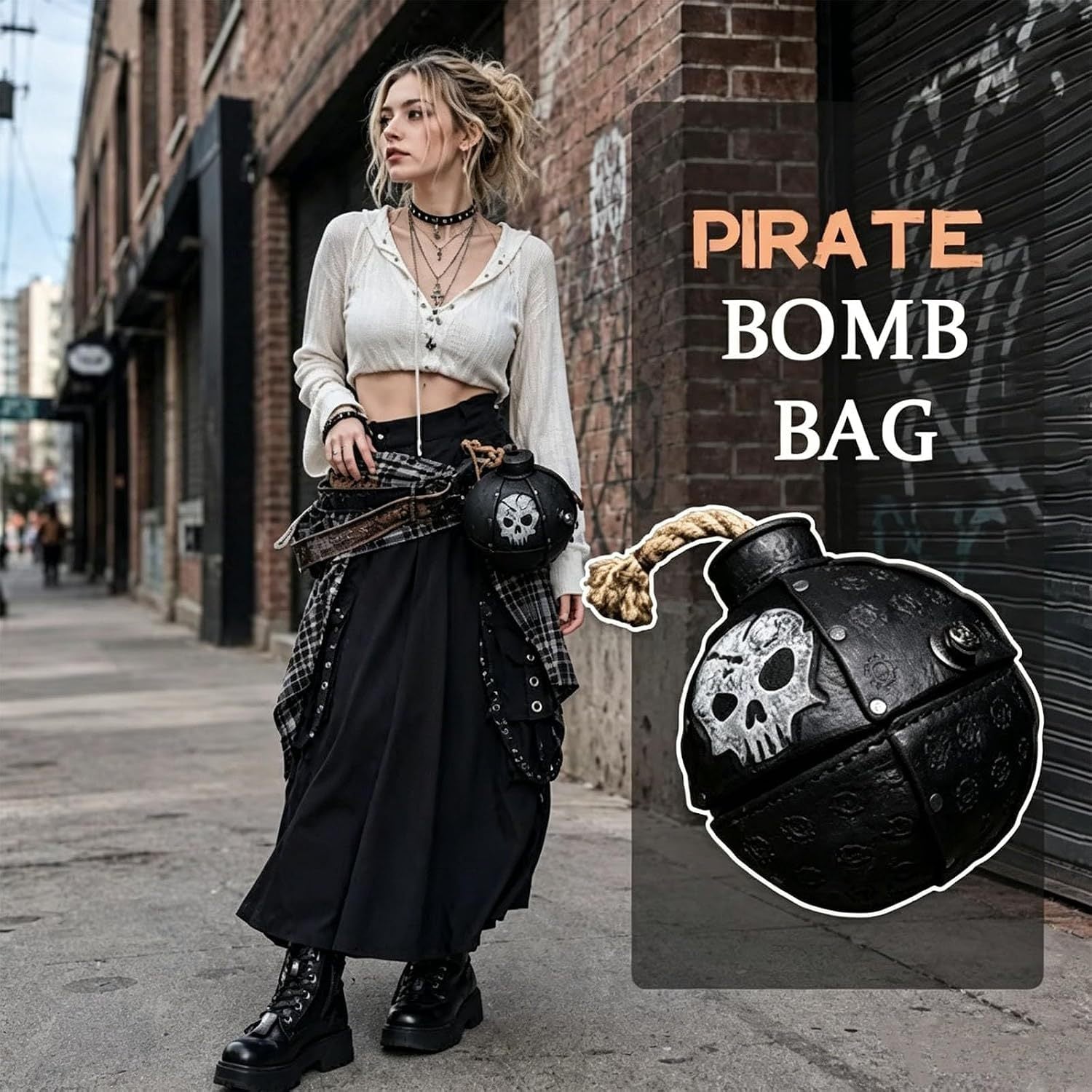 Pirate Bomb Bag - Halloween Skull Bomb Handbag