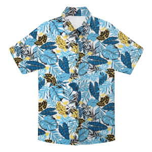 Custom Photo Hawaiian Shirt – Personalized Golden Sunflower & Tropical Foliage Tee – Unique DIY Aloha Vibe Vacation Wear