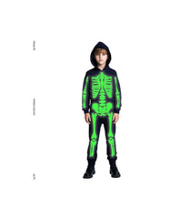 Halloween 3D Skull Glowing Children's Clothing - One-piece Skeleton Costume