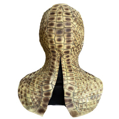 Reptile Snake Full Head Mask with Neck, Realistic Lizard Skin Latex Mask, Scary Serpent Costume Mask for Halloween Cosplay Party