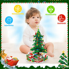 701-Piece Christmas Tree Advent Calendar Building Blocks – Build-a-Day Countdown Toy with Festive Glowing Lights, 24 Daily Surprises & Mini Figures, Holiday Tabletop Decor & Gift for Kids & Adults