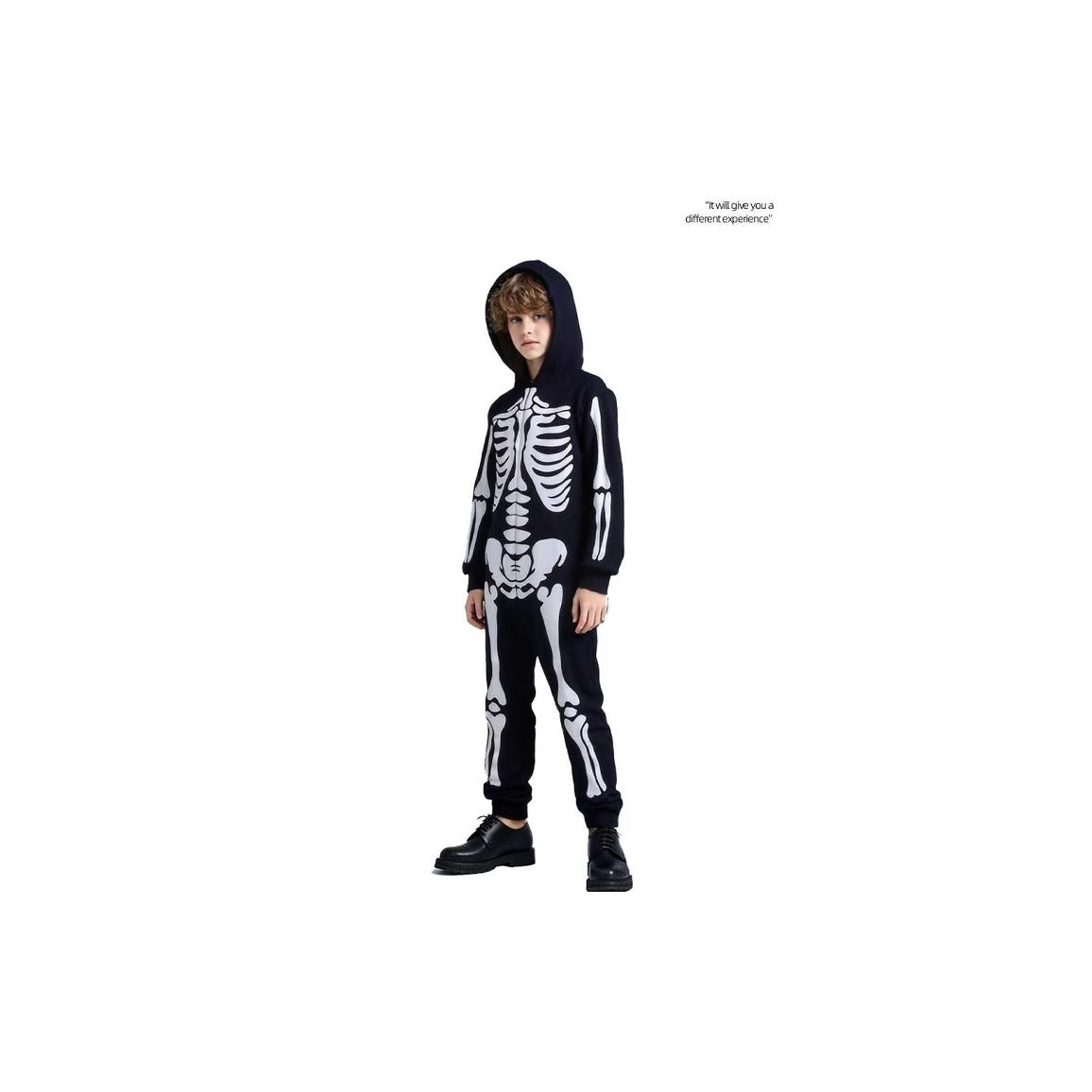Halloween 3D Skull Glowing Children's Clothing - One-piece Skeleton Costume