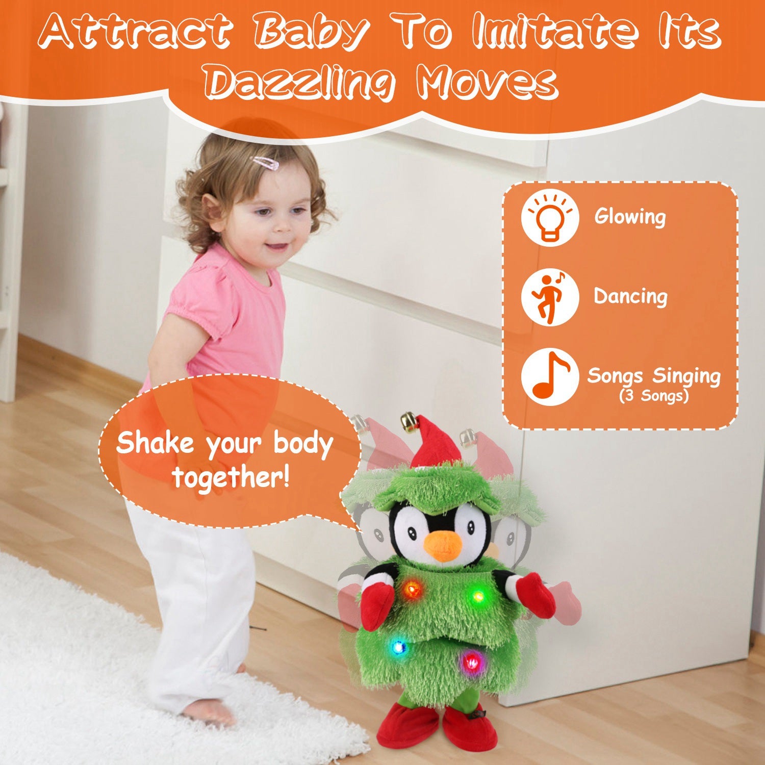 Electric Dancing Singing Plush Toy Twisting Penguin Toy Talking Interactive Mimicking Funny Songs Wiggly Dance Kid Christmas Gift