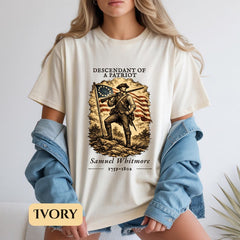 Descendant of a Patriot Shirt, Custom Revolutionary War Ancestor Tee, America 250 Shirt