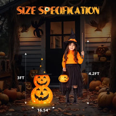 2 pack 3 ft pop-up lighted pumpkins - product photo 5 of 6