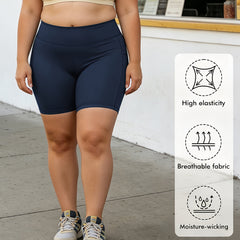 Large-sized yoga shorts - Personalized handprint pattern and text