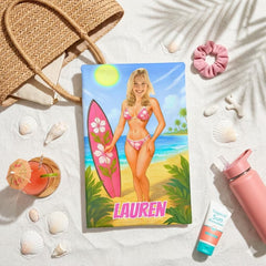 Custom Girls Beach Towel, Personalized Face Photo Gift, Bachelorette Pool Towel, Funny Gifts.