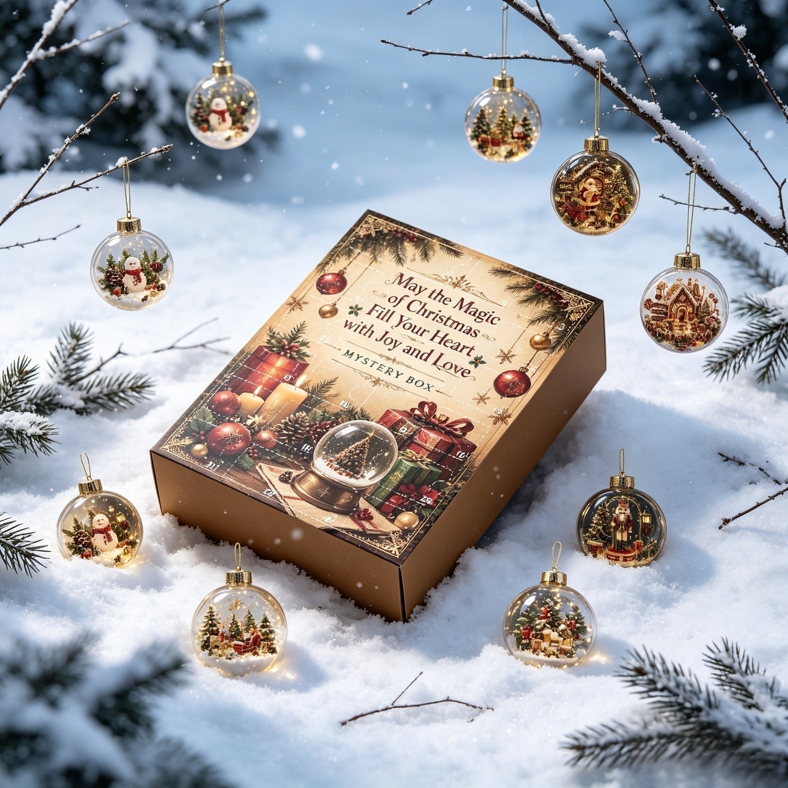 24 Days of Christmas Magic – Glass Ball Ornament Advent Calendar Countdown Box