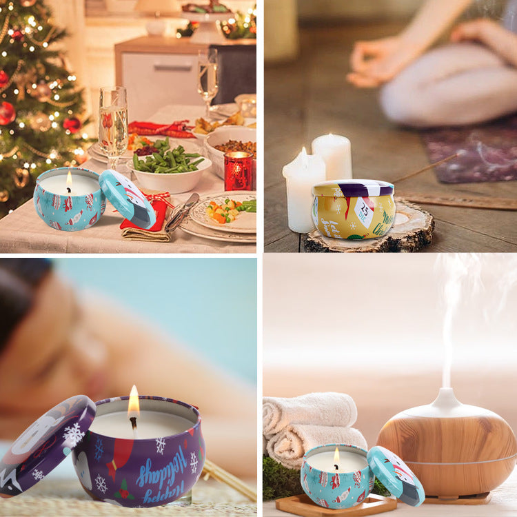 Soy Wax Christmas Candle Gift Set – 4 Scents, Holiday Gift Box