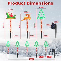 5Packs Christmas Outdoor Pathway Light With 8 Modes IP44 Waterproof Xmas Decoration Stake Light Tree Candy Light For Garden Lawn Porch Yard Driveway