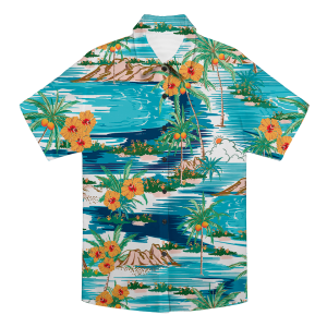 Custom Photo Hawaiian Shirt – Personalized Red Ginger & Green Palm Frond Tee – Unique DIY Hawaiian Luau Party Outfit