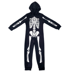 Halloween 3D Skull Glowing Children's Clothing - One-piece Skeleton Costume