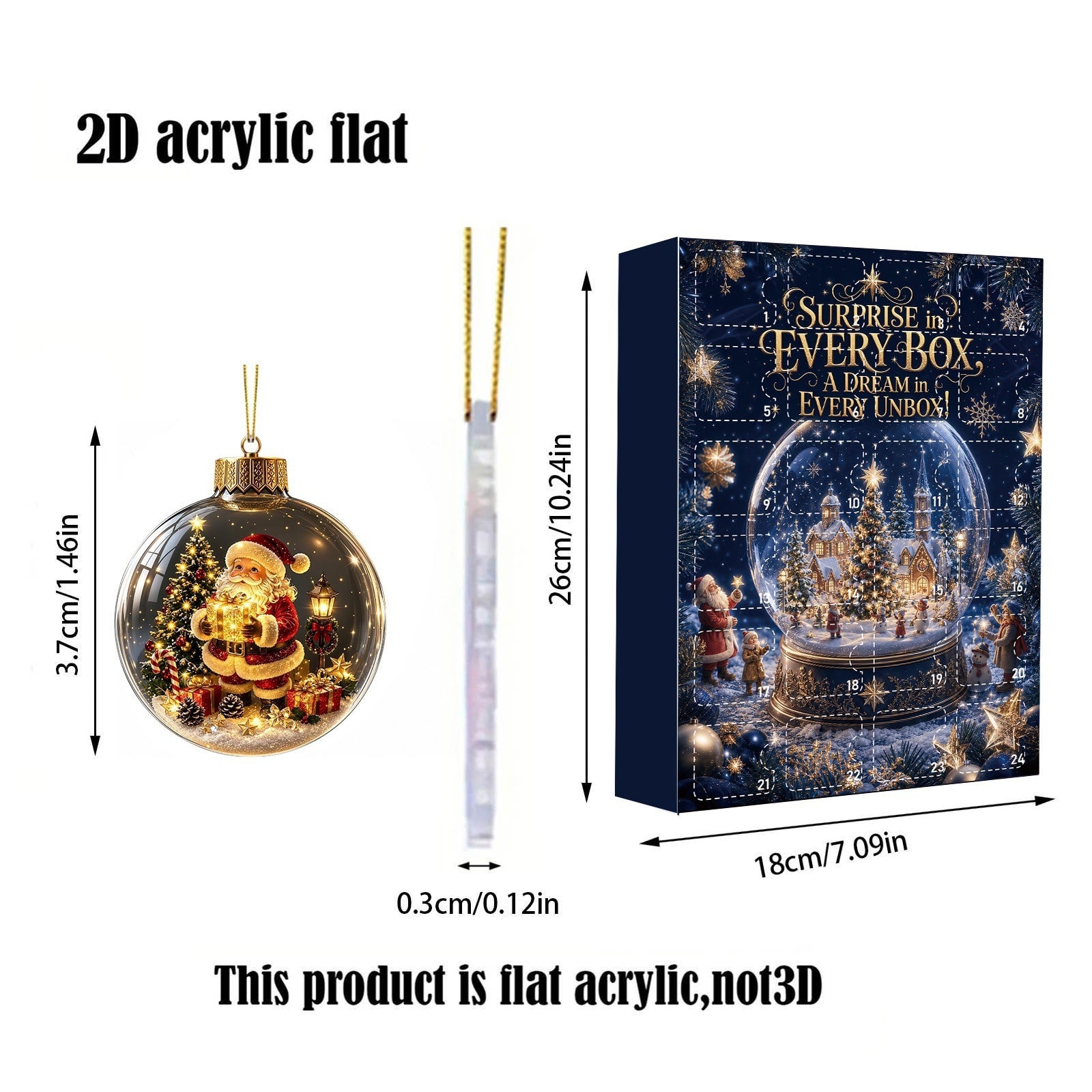 24 Days of Christmas Magic – Glass Ball Ornament Advent Calendar Countdown Box