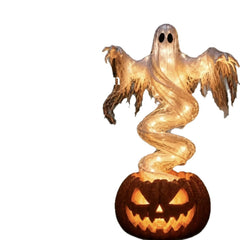 Rotating Ghost Pumpkin Patio Lamp - Perfect for adding a touch of spooky atmosphere to your outdoor space