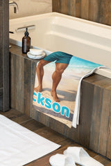 Personalized Muscle Beach Towel with Face and Name, Funny Gym Gift, Bachelor Party Gifts.