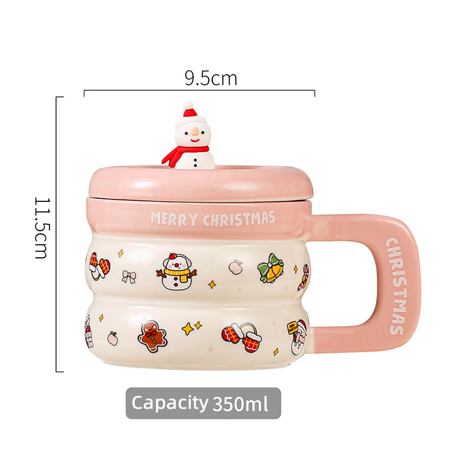 Santa Lid Christmas Mug – Ceramic Holiday Cocoa Cup That Comes Ready to Gift