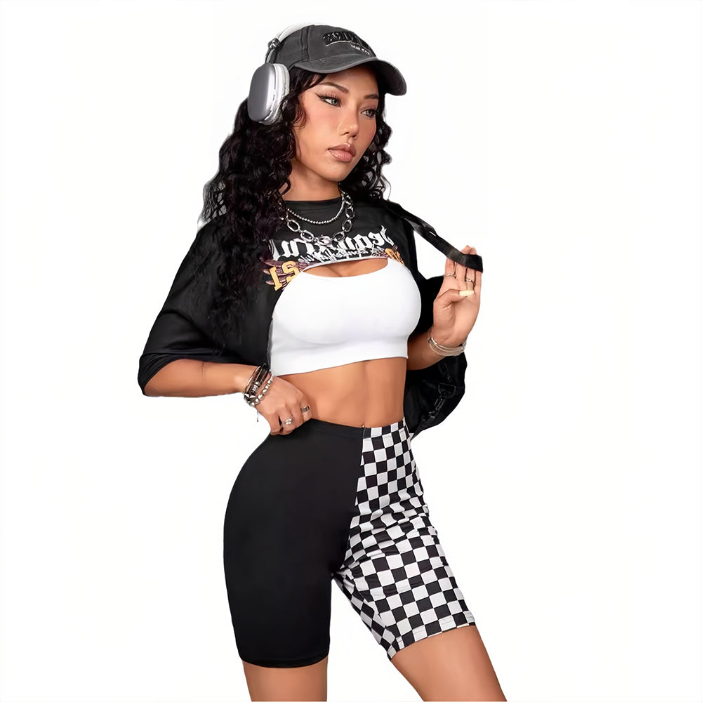 Customized handprint personalized text split-style five-part yoga shorts