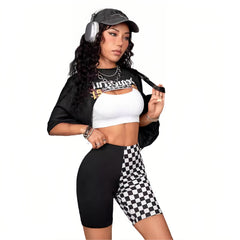 Customized handprint personalized text split-style five-part yoga shorts