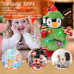 Electric Dancing Singing Plush Toy Twisting Penguin Toy Talking Interactive Mimicking Funny Songs Wiggly Dance Kid Christmas Gift