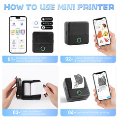 Mini Portable Bluetooth Thermal Printer | Inkless Pocket Sticker & Photo Printer for Notes, Lists & DIY Art
