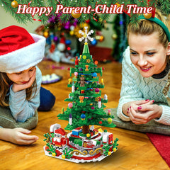 701-Piece Christmas Tree Advent Calendar Building Blocks – Build-a-Day Countdown Toy with Festive Glowing Lights, 24 Daily Surprises & Mini Figures, Holiday Tabletop Decor & Gift for Kids & Adults
