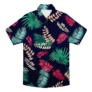 Custom Photo Hawaiian Shirt – Personalized Teal Paradise & Tropical Bloom Tee – Unique DIY Coastal Beach Vibe Gift