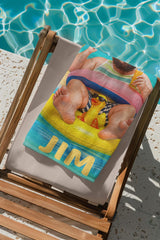 Personalized Beach Towel with Face and Name, Funny Pool Float Vacation Gift, Birthday Gift .