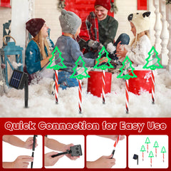 5Packs Christmas Outdoor Pathway Light With 8 Modes IP44 Waterproof Xmas Decoration Stake Light Tree Candy Light For Garden Lawn Porch Yard Driveway