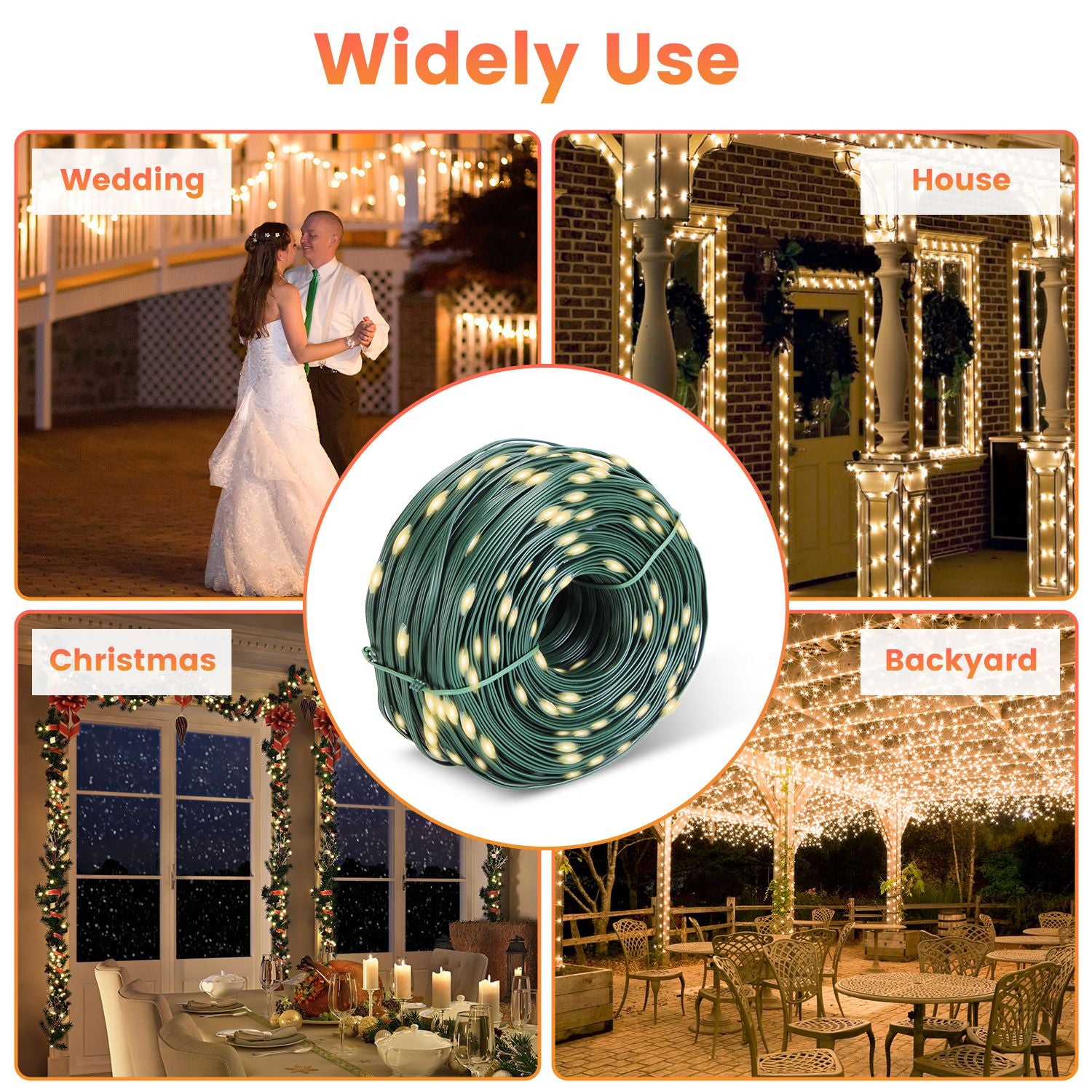 330FT 1000LED String Lights Outdoor Christmas Decoration Lights with Remote IP44 Waterproof 8 Lighting Modes 8 Brightness Timer Plug In Fairy Light Xm