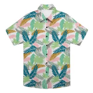 Custom Photo Hawaiian Shirt – Personalized Vintage Sepia Floral & Leaf Design – Unique DIY Retro Tropical Aesthetic Tee
