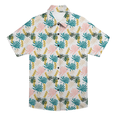 Custom Photo Hawaiian Shirt – Personalized Vibrant Rainbow Floral & Palm Tee – Unique DIY Colorful Aloha Summer Wear
