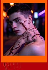 Halloween horror surgical thread wound tattoo sticker