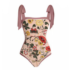High Waist Sarong Cover Up Floral Bathing Suit