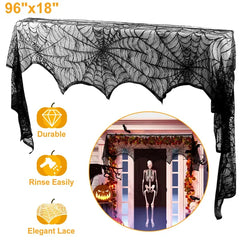 2 pack black lace spider web mantle scarf - product photo 5 of 6