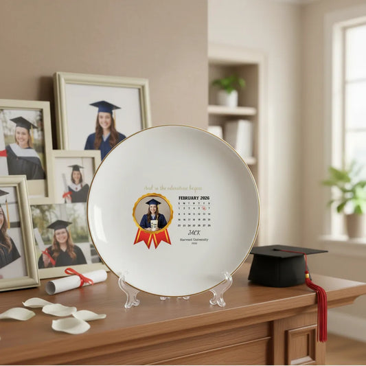 Custom Graduation Calendar Personalized Round Jewelry Dish