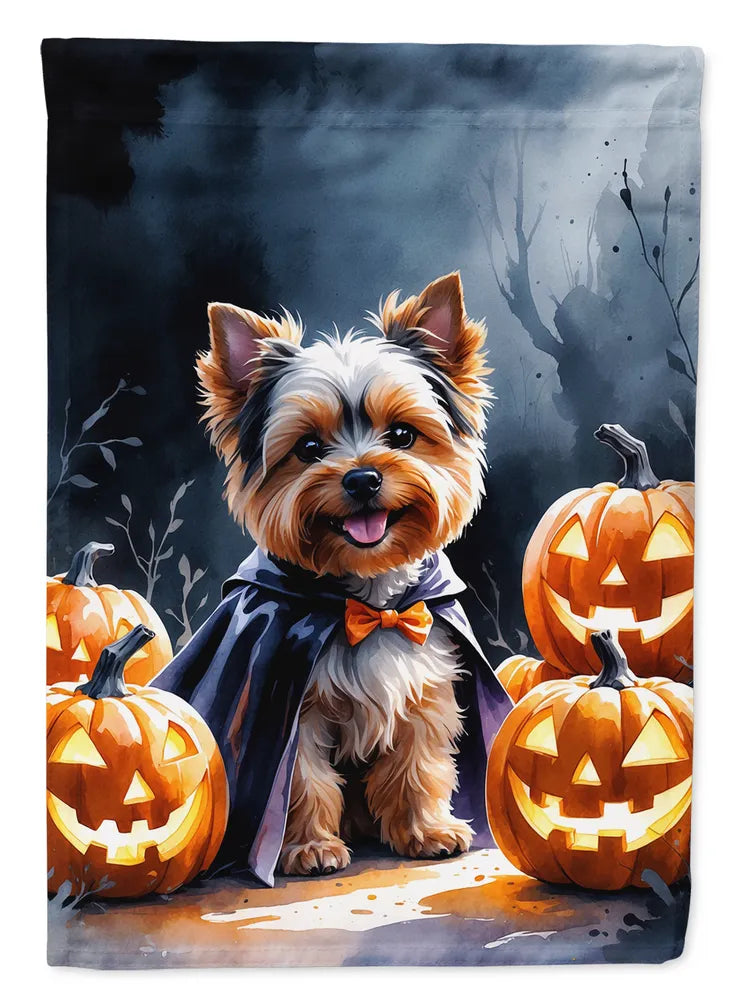 yorkshire terrier puppy halloween house flag - product photo 8 of 8