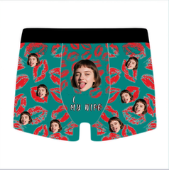 Custom Multi-Photo Grid Boxer Briefs – Personalized All-Over Print Family Picture Men's Underwear – Unique DIY Father's Day or Birthday Gag Gift