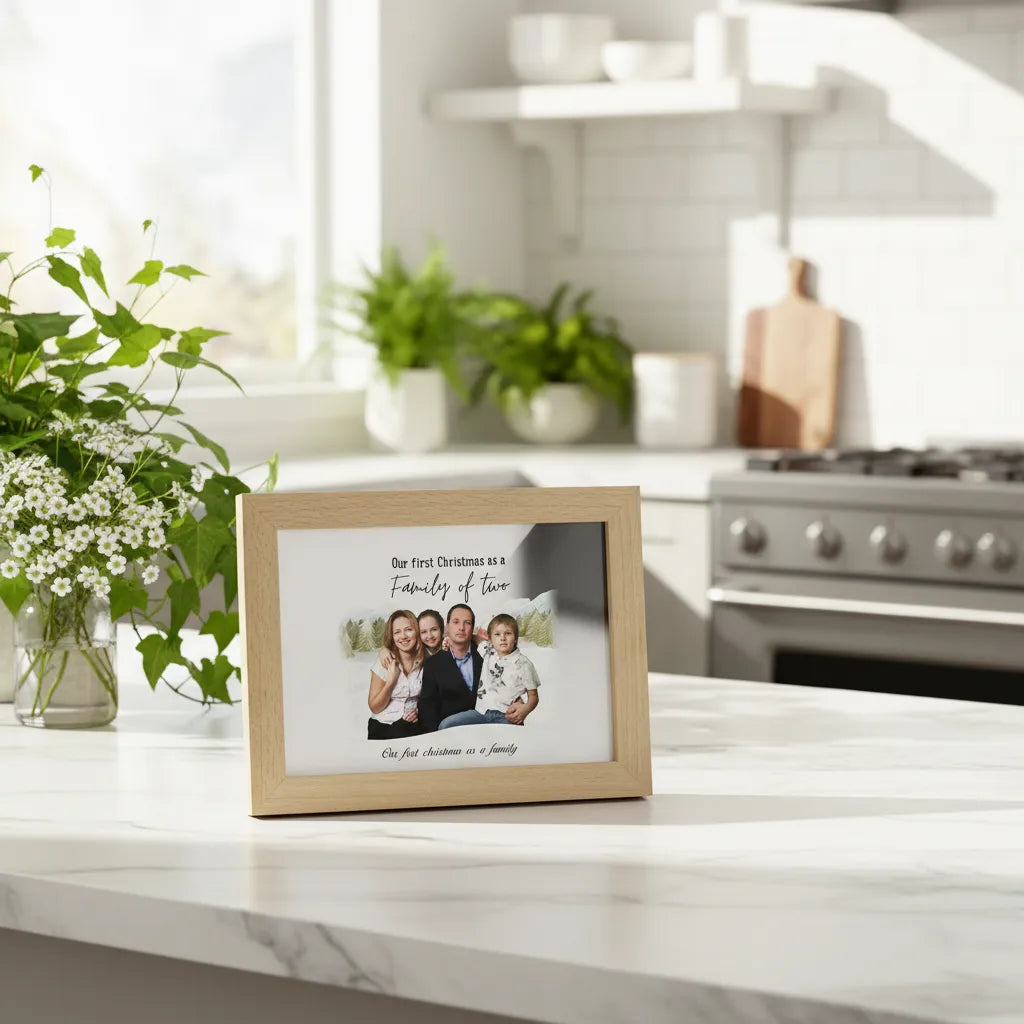 Our first christmas as a family Wooden Framed