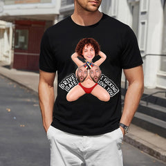 Customized cotton short-sleeved photo shirt - Personalized Anniversary Wedding Gifts For Husband And Wife, Him And Her - Eyes On The Road