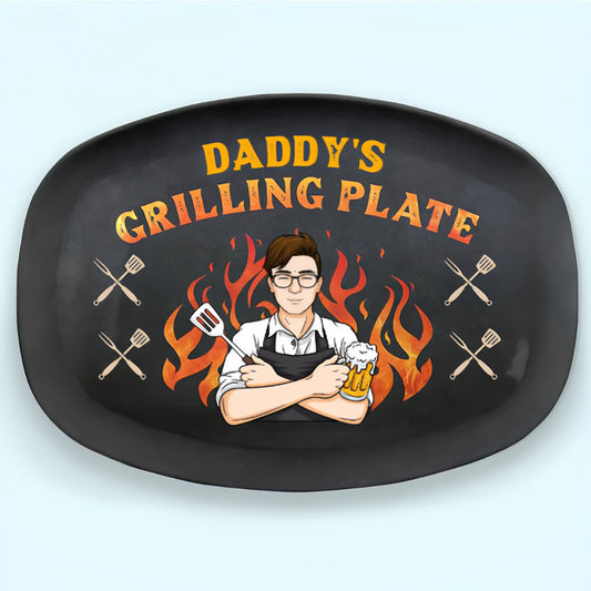 My Dad Loves Cooking For Me - Family Personalized Custom Platter - Father's Day, Birthday Gift For Dad